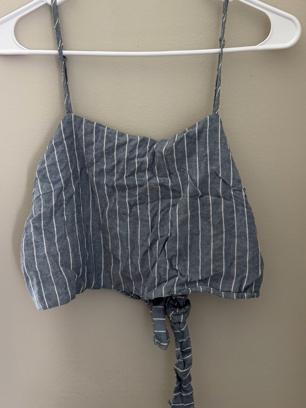 Striped Blue Back Tie Top